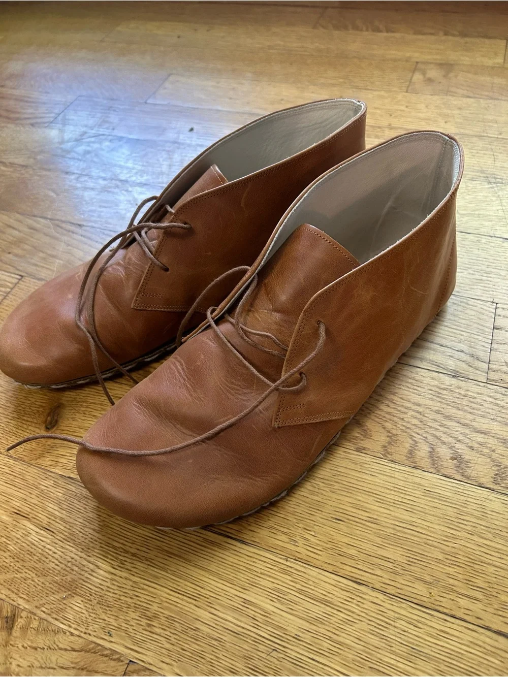 Earthing Harmony Barefoot Leather Shoes | Honey Brown | EU 46 | Made in Turkey